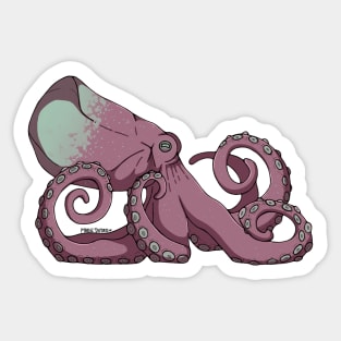 Octopus, red and green Sticker